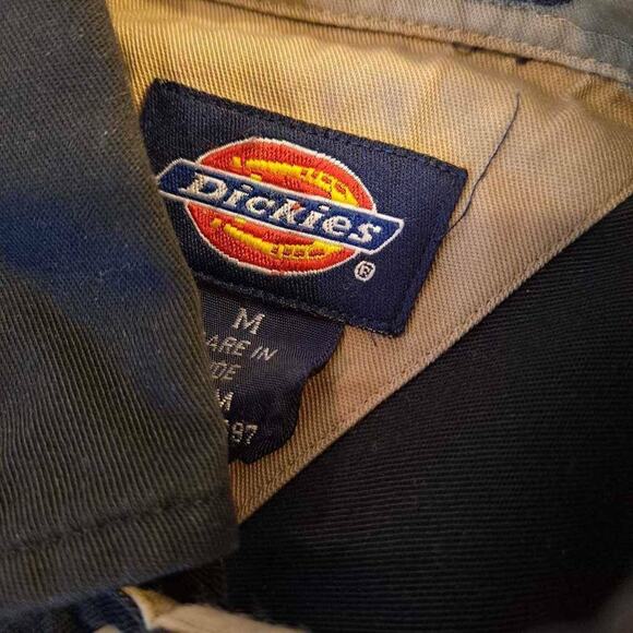 Dickies Men's Button Down Shirts Black Long Sleeve Collar Pockets M - Picture 5 of 9